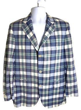 Vtg Corbin plaid sportscoat blazer 44R Preppy Coastal Grandpacore